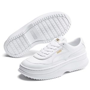 white platform puma deva sneaker size 8 women